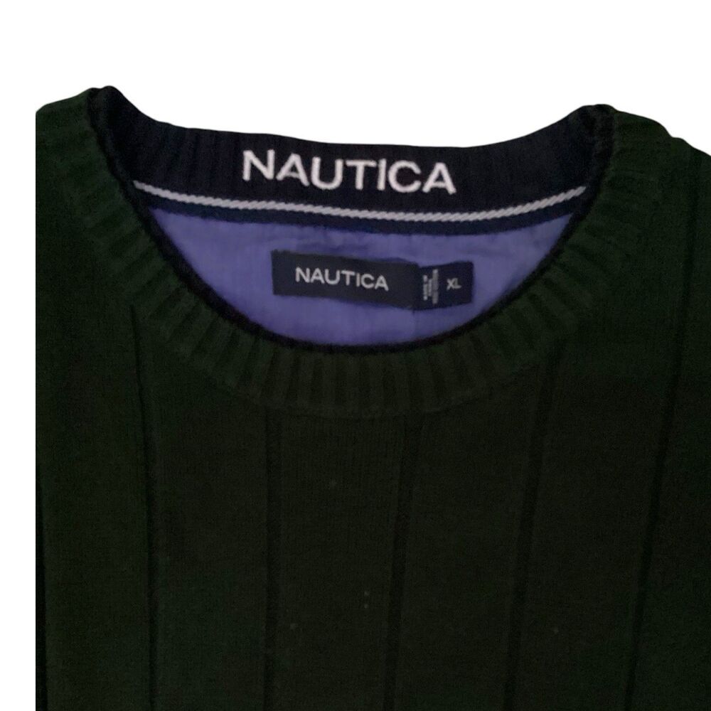 Nautica Men’s Cable Knit Green Pullover Sweater SizeXL - Picture 2 of 5